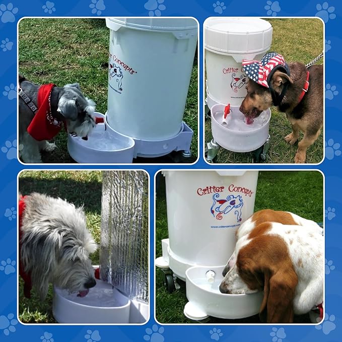 Pet Gravity Water Dispenser: 5 Gallon. for Dogs, Cats, Goats, Small Animals. Quiet, No BPA and Made in USA. Ideal Dog Bowl Large Breed. Best Automatic Waterer.