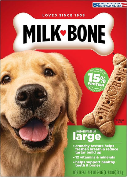 Milk-Bone Original Dog Treats Biscuits for Large Dogs, 24 Ounces (Packaging May Vary)