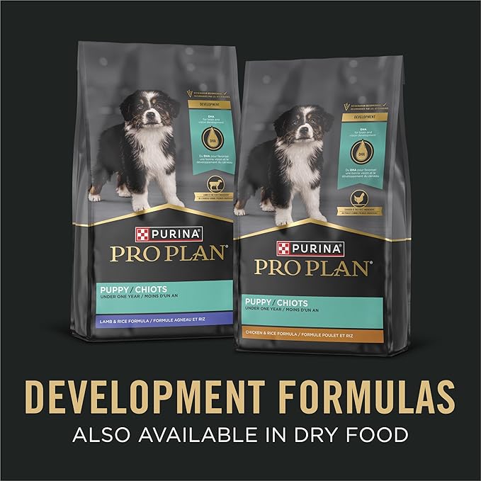 Purina Pro Plan Development Wet Puppy Food,Grain Free Chicken Entree and Grain Free Turkey Entree Variety Pack - 13 oz. Cans,(Pack of 24)