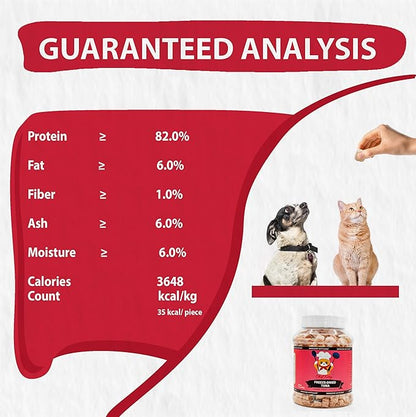 Tuna Cat Treats, 100% Wild Caught | Freeze Dried Dog Treats, High Protein | Grain-free, Single Ingredient Cat & Dog Food Toppers | No Additives or Preservatives | Inspected & Tested in USA | 7.4 oz