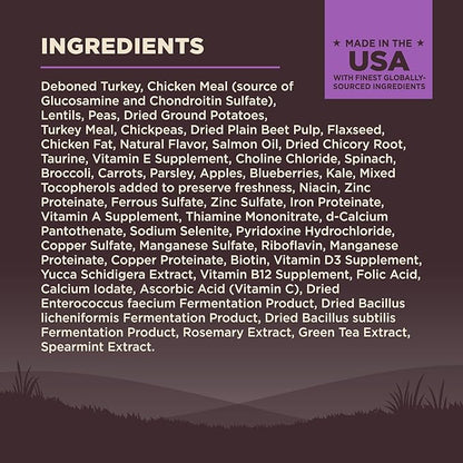 Wellness CORE Senior Dry Dog Food, Grain-Free, High Protein, Natural, Age Advantage Turkey & Chicken Recipe, (4-Pound Bag)
