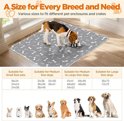Washable Pee Pads for Dogs, Extra Large 2 Pack 36”x72” Dog Pee Pads Washable, Waterproof Puppy Pads Mat Reusable Fast Absorbent Dog Potty Training Pads, Whelping Pads for Playpen Crate