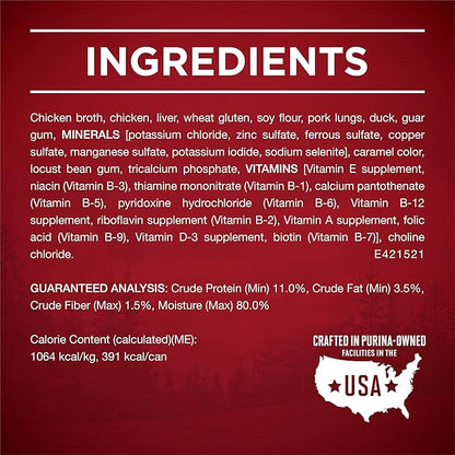Purina ONE High Protein Wet Dog Food True Instinct Tender Cuts in Dog Food Gravy With Real Chicken and Duck - (Pack of 12) 13 oz. Cans