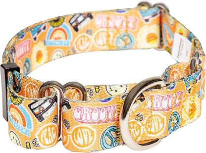 Downtown Pet Supply - Martingale Collar for Dogs - Dog Training Collar - Big, Wide & Thick Dog Collar - Escape-Proof, Weatherproof, Durable and Comfortable - Good Vibes - Large Dog Collar
