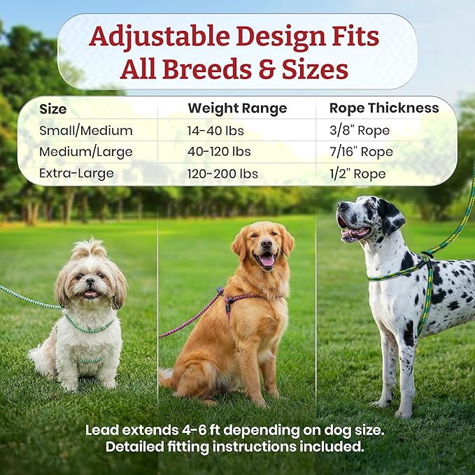 Harness Lead No Pull Dog Harness and Leash Set, Anti Pull Dog Harness for All Breeds and Sizes, One-Piece Cushioned Rope Design Safely Prevents Escaping and Pulling (Medium/Large, Pink)