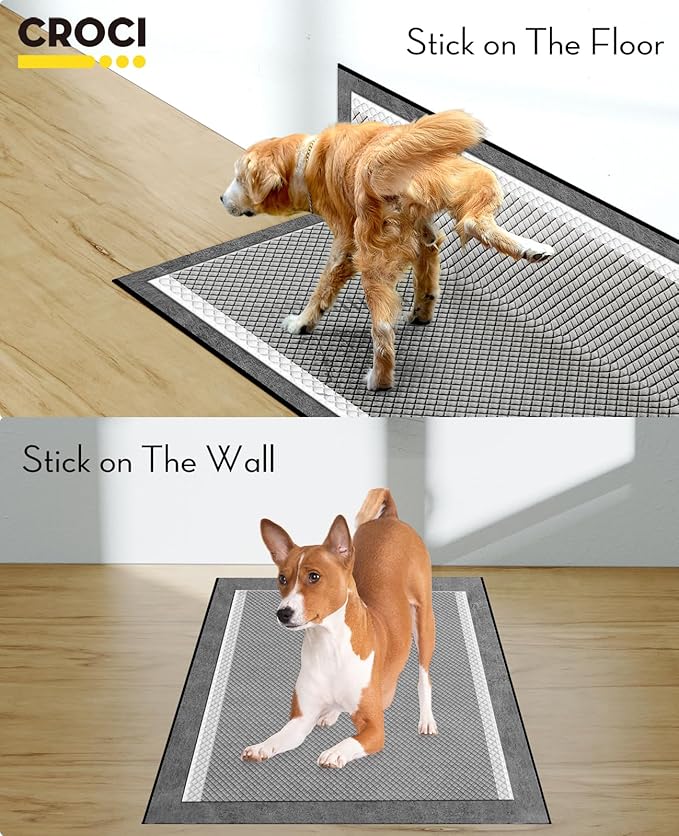 CROCI 36"x36" 3XL Activated Carbon Pee Pads for Dogs, Odor-Control Charcoal Dog Pads Absorbs Up to 11 Cups of Liquid, 6-Layer Thicker Leak-Proof & Quick Dry Dog Training Pads, Disposable (25 Counts)