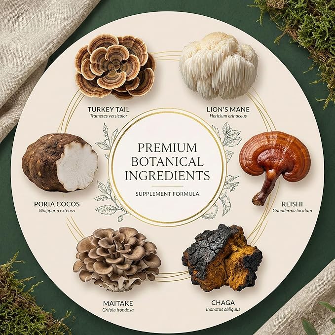Turkey Tail Mushroom for Dogs – Ultra 7-in-1 Mushroom Powder with Beta-Glucans, Immune, Digestive & Brain Support, Chicken Liver Flavor, Daily Supplement for Dogs