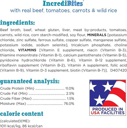 Beneful Purina Small Breed Wet Dog Food with Gravy, IncrediBites with Real Beef - (16 Packs of 3) 3 oz. Cans