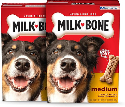 Milk-Bone Dog Treats for Medium Dogs, 24 Ounce | Pack of 2 | Crunchy | Helps Clean Teeth