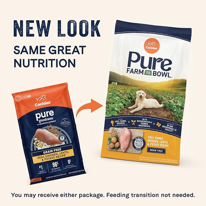 Canidae Pure Farm to Bowl Free-Range Chicken, Lentil & Potato Grain-Free Dry Dog Food, Adult, 4lb