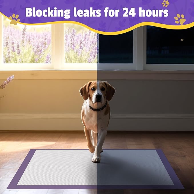 Lavender Scented Super Absorbent & Leak-Proof Puppy Pads, 30"x36" Odor Control Pet Training Dog Pee Pads, Thicken Quick Dry Pee Pads, Potty Training Pads for Dogs Cats 150Counts