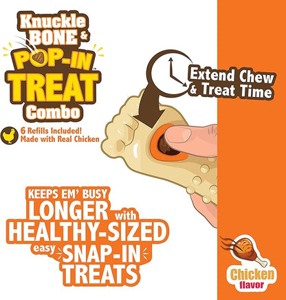 Nylabone Pop-In Treat-Toy Refill Chews, All-Natural Dog Treats for Treat Dispensing Toys, Chicken Flavor, 30 Count
