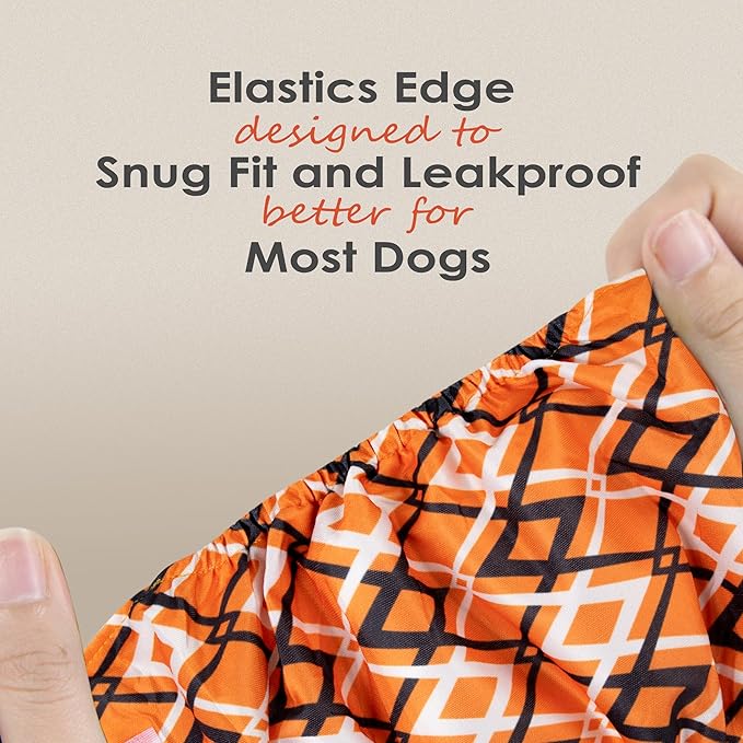 wegreeco Washable Male Dog Belly Band (Stylish Pattern)- Pack of 3 - Washable Male Dog Belly Wrap, Dog Diapers Male (Yellow Geometric, XX-Large)
