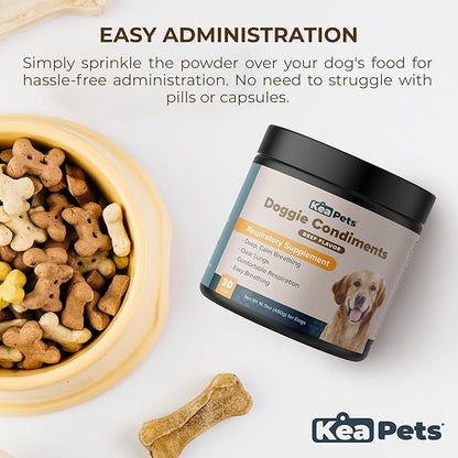 Doggie Condiments Pet Respiratory Support A Natural Dog Supplement for Optimal Dog Breathing, Clear Sinuses, Coughing, Sneezing and Congestion Relief for Dogs