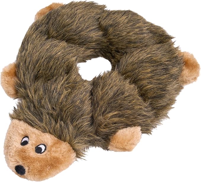 ZippyPaws Loopy - No Stuffing Dog Toys to Keep Them Busy, for Small, Medium, & Large Dogs, Squeaky Pet Toy for Boredom, Unstuffed Chew Toy, Soft Plush Puppy Products, Hedgehog - 10"