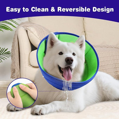 Soft Dog Cone for Dogs After Surgery, Breathable Pet Recovery Collar with Double-Layer Design (Upgraded-Thickened, S)