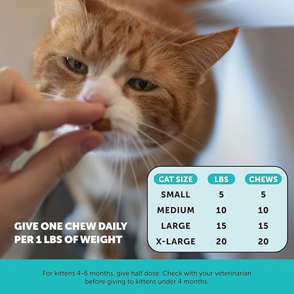 Calming Chews for Cats - Cat Anxiety Relief + Helps Reduce Stress - Behavioral Support & Promotes Relaxation for Travel, Boarding, Vet Visits, Separation Anxiety - Chicken (90-Day Supply)