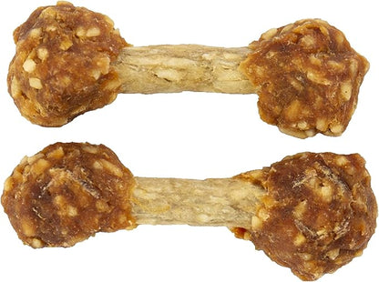 Good 'n' Fun Chicken Flavored Dumbbells for Small Dogs,4 Ounces,Treat Your Dog to Long-Lasting Chews Made with Premium Chicken & Long-Lasting Beef Hide,(Pack of 2)