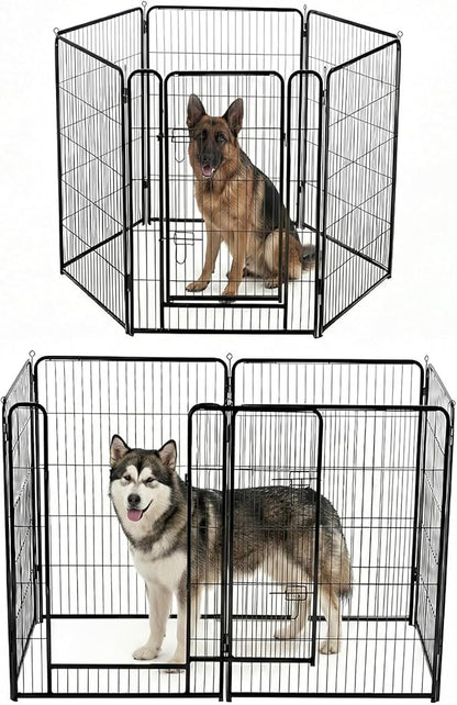 NEWBULIG Dog Playpen for Indoor 40 Inch 6 Panels - Portable Heavy Duty Metal Pet Exercise Pen with Door, Foldable Small Medium Large Dog Puppy Playpen Fence for Outdoor RV, Camping, Yard, Garden