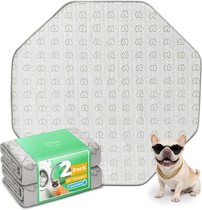 FXW Washable Pee Pads for Dogs, Leak-Proof & Non-Slip, Specifically Designed for FXW Rollick/Homeplus 24inch 8 Panels Dog Playpen, 29" Octagon, Khaki, 2 Packs