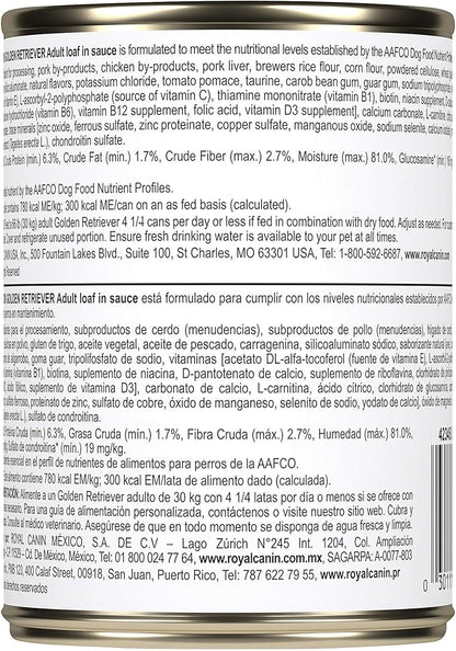 Royal Canin Breed Health Nutrition Golden Retriever Adult Loaf in Sauce Dog Food, 13.5 oz (Pack of 12)