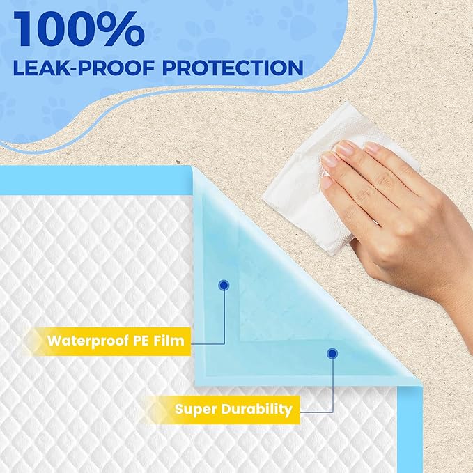 Dog Pee Pads Extra Large 28"x34" - 200 Pack Super Absorbent XLarge Puppy Pads 100 Count Leak-Proof Disposable XL Pet Potty Training Pads for Dogs, Puppies, Doggy