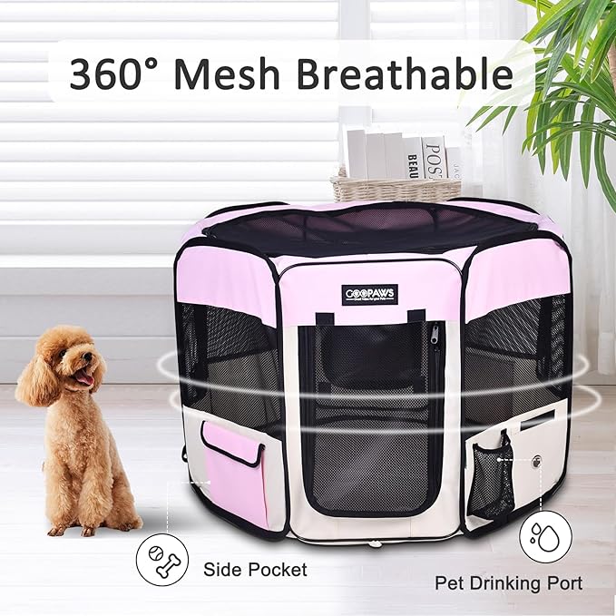 JESPET Pet Dog Playpens 36", 45" & 61" Portable Soft Dog Exercise Pen Kennel with Carry Bag for Puppy Cats Kittens Rabbits, Indoor/Outdoor Use