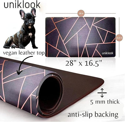 Large Pet Placemat, Dog Cat Mat Dog Feeding mat Pet Safe 28" X 16.5" Waterproof Easy to Clean Mat for Food & Water Bowls Waterproof Boho Uniklook
