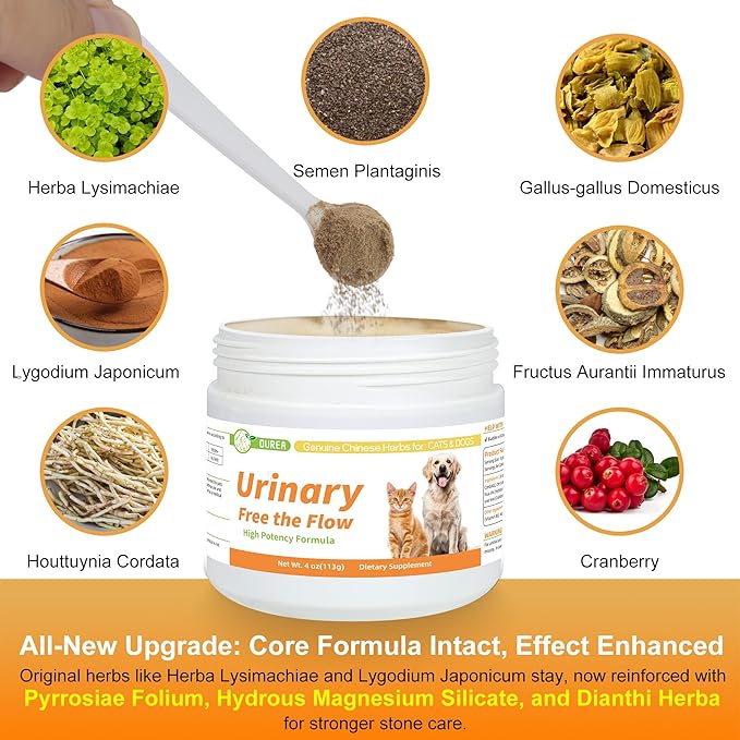 Upgraded Formula Dog & Cat Bladder Crystals Treatment or Stone, Bladder Kidney Stones Dissolver for Pet, Cat Dog Urinary Tract Supplements for Kidney and Bladder Stones, Urinary Free The Flow, 4 oz