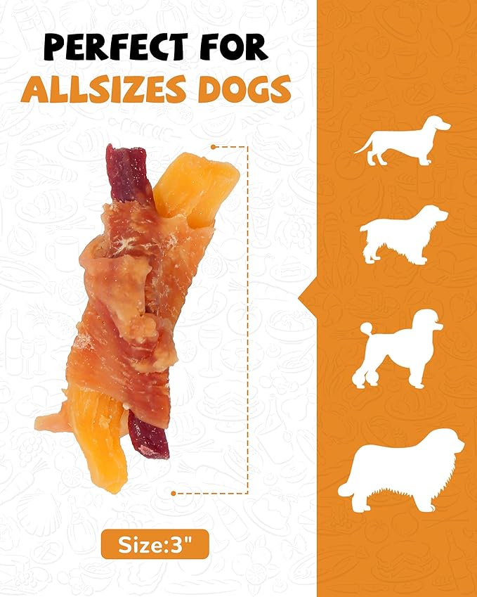 PAWUP Chicken Sweet Potato Dog Treats, Double Sweet Potato Chews with Taurine, Healthy Pet Snacks for Small Medium Large Dogs, 12.5 oz