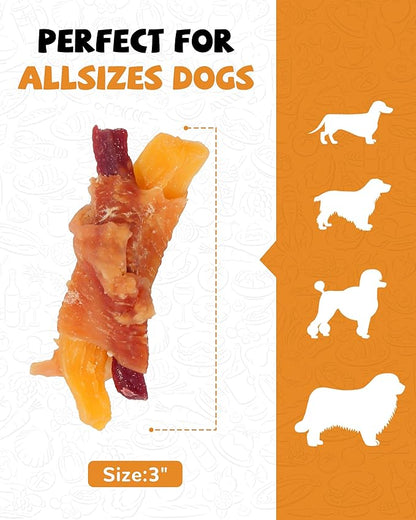PAWUP Chicken Sweet Potato Dog Treats, Double Sweet Potato Chews with Taurine, Healthy Pet Snacks for Small Medium Large Dogs, 12.5 oz