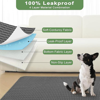 Washable Pee Pads for Dogs, Reusable Puppy Pads Dog Pads, Non-Slip Dog Pee Pads, Leakproof Pet Pee Pads Wee Wee Pads for Dogs. (Dark Grey, 60"x60"(Pack of 1))