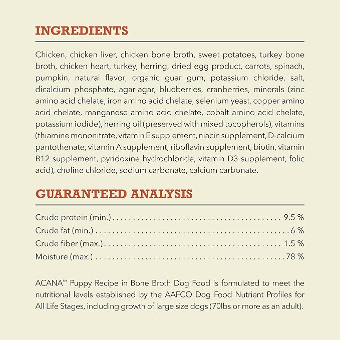 ACANA Premium Pate in Bone Broth Grain-free Wet Dog Food Puppy Recipe 12.8oz Cans (12 Count)