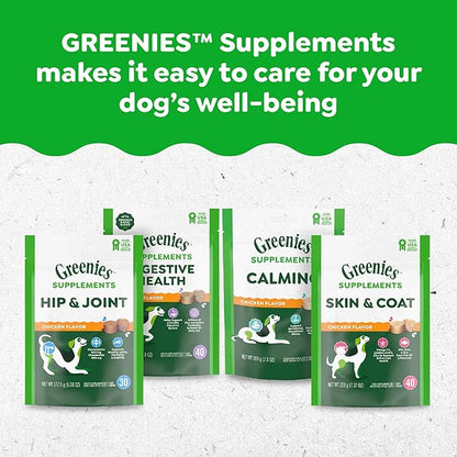 Greenies Dog Supplements 8-in-1 Multi-Benefit Dog Vitamins and Supplements Chicken Flavor, 15.5 oz. Container, 80 Count