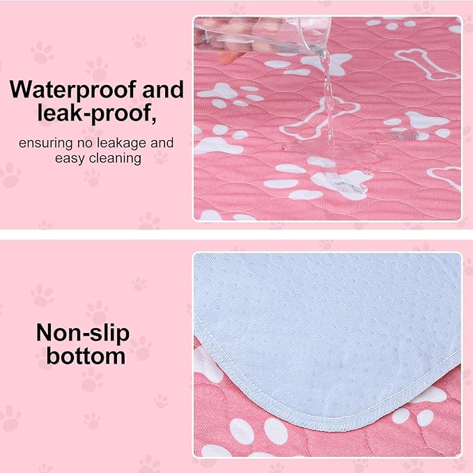 BEAUTYZOO 2 Pack Washable Pee Pads for Dogs, Reusable Puppy Pads for Potty Training, Waterproof Super Absorbent Wee Wee Pads for Dogs Non-Slip, Pet Whelping Mats Playpen Dog Crate Floors, 48IN x 60IN