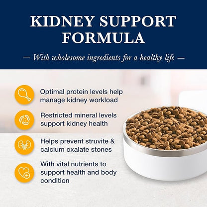 Blue Buffalo Natural Veterinary Diet KS Kidney Support Dry Dog Food, Chicken 6-lb Bag
