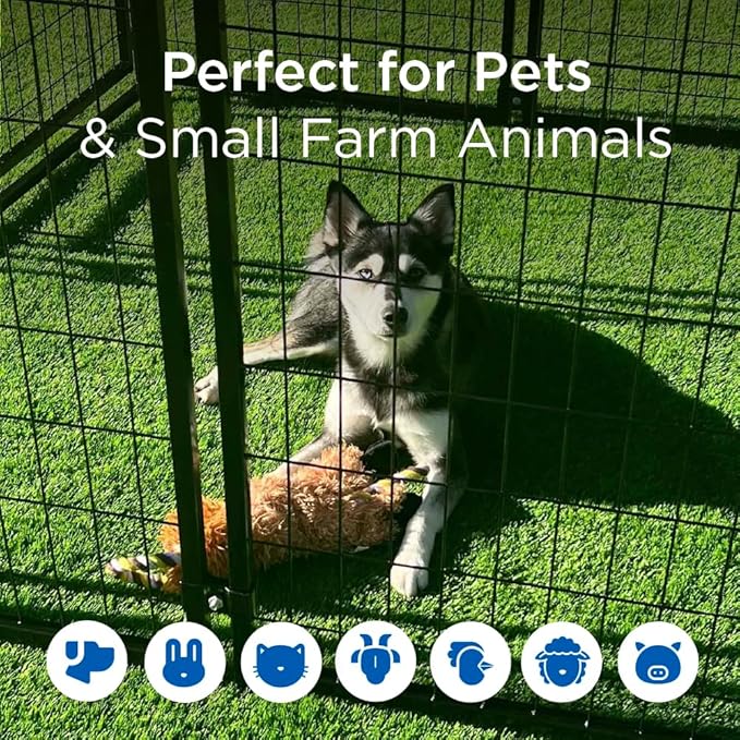 Luna Expandable Outdoor Dog Kennel 10x10x4 ft | Large Heavy-Duty Galvanized Steel Pet Pen with Gate | Powder-Coated Frame | Rust-Resistant Panels | Secure Latch