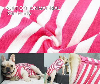 Dog Recovery Suit Post Surgery Shirt,Large Female Spay Wound Protective Suit,Pink 3XL