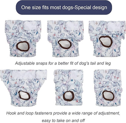 CuteBone Dog Diapers Female Washable Small Medium Large 3 Pack Reusable Doggie Diapers Puppy Period Pants for Doggy Heat Cycle Peeing D36M