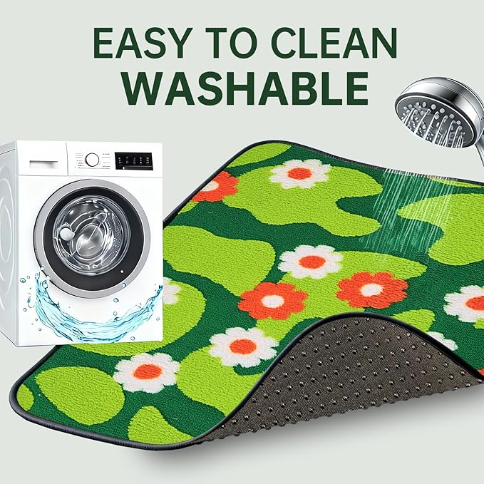 Qeils Reusable Puppy Pads for Small Dogs, Washable Pee Pads with Non-Slip , Absorbent Leakproof Mat for Crates, Playpens, Pet Beds & Whelping, Indoor Potty Training Grass Green, 23"x36", 2 Pack