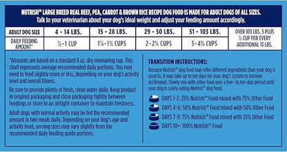 Nutrish Large Breed Real Beef, Pea, Carrot & Brown Rice Recipe Whole Health Blend Dry Dog Food, 40 lb. Bag (Rachael Ray)