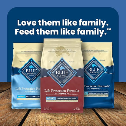 Blue Buffalo Life Protection Formula Adult Dry Dog Food, Helps Build and Maintain Strong Muscles, Made with Natural Ingredients, Beef & Brown Rice Recipe, 34-lb. Bag