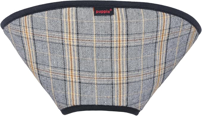 Puppia Dandy Cone Collar for Dogs After Surgery Fashionable Comfortable Pet Recovery Collar Elizabethan Dog Collar, Black, Small