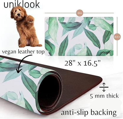 Pet Placemat, Dog Cat Food Water Bowls Mat Feeding Station Pet Safe 28" X 16.5" Waterproof Easy to Clean Dog Modern Designs Boho Uniklook