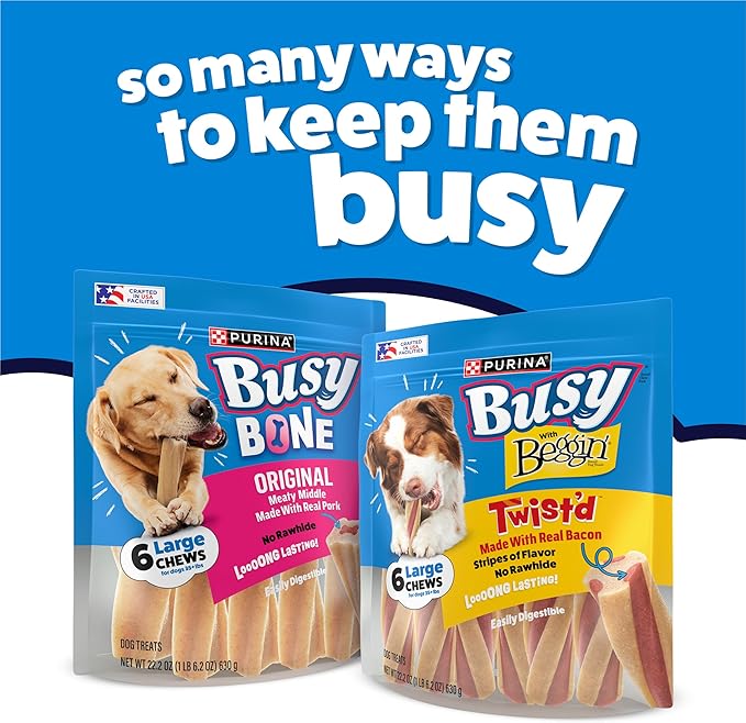 Purina Busy With Beggin' Dog Treats, Twist'd - 10 Count (Pack of 1)