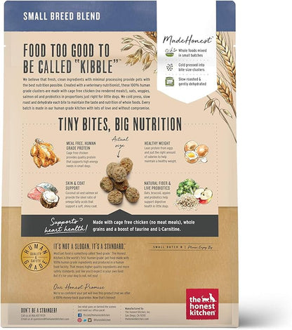 The Honest Kitchen Human Grade Whole Food Dry Dog Food, Clusters Small Breed Whole Grain Dry Dog Food, Chicken, 1 lb