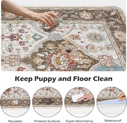 INVENHO 2PACK Washable Pee Pads for Dogs 72"x72" Reusable Dog Pads Extra Large Upgrade Non-Slip Dog Pee Pads Heavy Absorbency Puppy Pee Pads Quick Dry Whelping Pads/Waterproof Puppy Training Pad