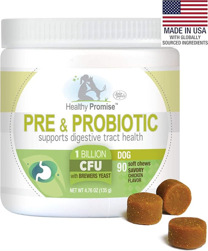Four Paws Healthy Promise Pre and Probiotics for Dogs Soft Chews 90 Count