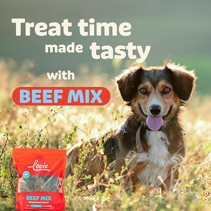 Lovie Beef Liver and Lung Dog Treats - Dehydrated Air Dried Soft Bites, High Protein, Two Ingredients, All Natural, 16 oz.