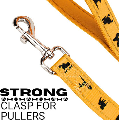 EcoBark Dog Leash - Soft & Reflective Comfort Leashes with Padded Handle - Soft, Strong, & Durable for Small, Medium or Large Dogs (Yellow)